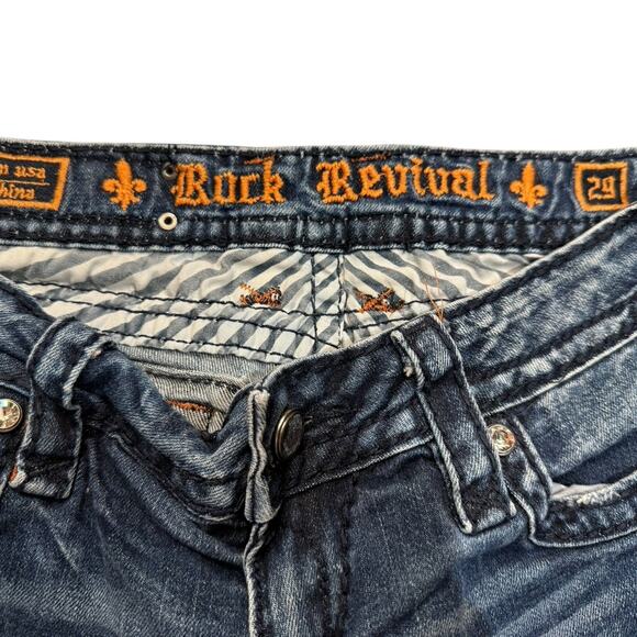 Rock Revival Gina Skinny Jeans Womens Size 29 x 30.5 with Embellished Pockets - Picture 3 of 10